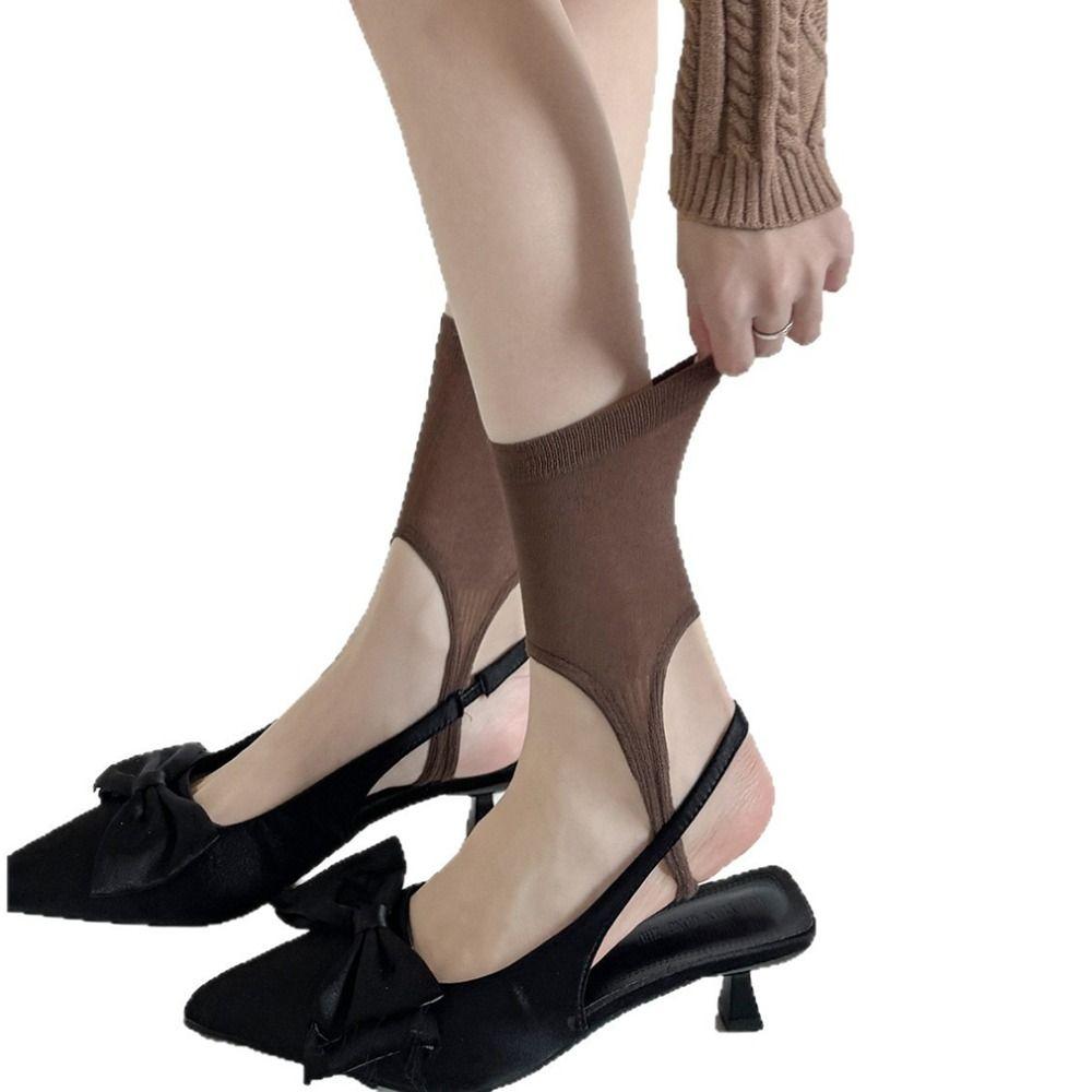 Modische Baumwoll-Beinwärmer Unifarbene Atmungsaktive Trittsocken Dünne Dehnbare Wadenstrümpfe Sommer