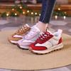 Modische, lässige Laufschuhe für Damen, rutschfeste, leichte Sneakers, zum Schnüren, atmungsaktive Wanderschuhe, Tennis-Sneakers aus PU-Leder, Sportschuhe für Damen