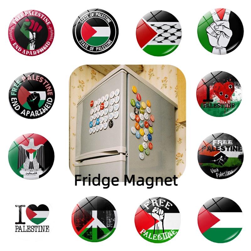 Adesivo Magnetico per Frigorifero Bandiera Palestina 25mm Piccolo Decorativo Vetro di Cristallo