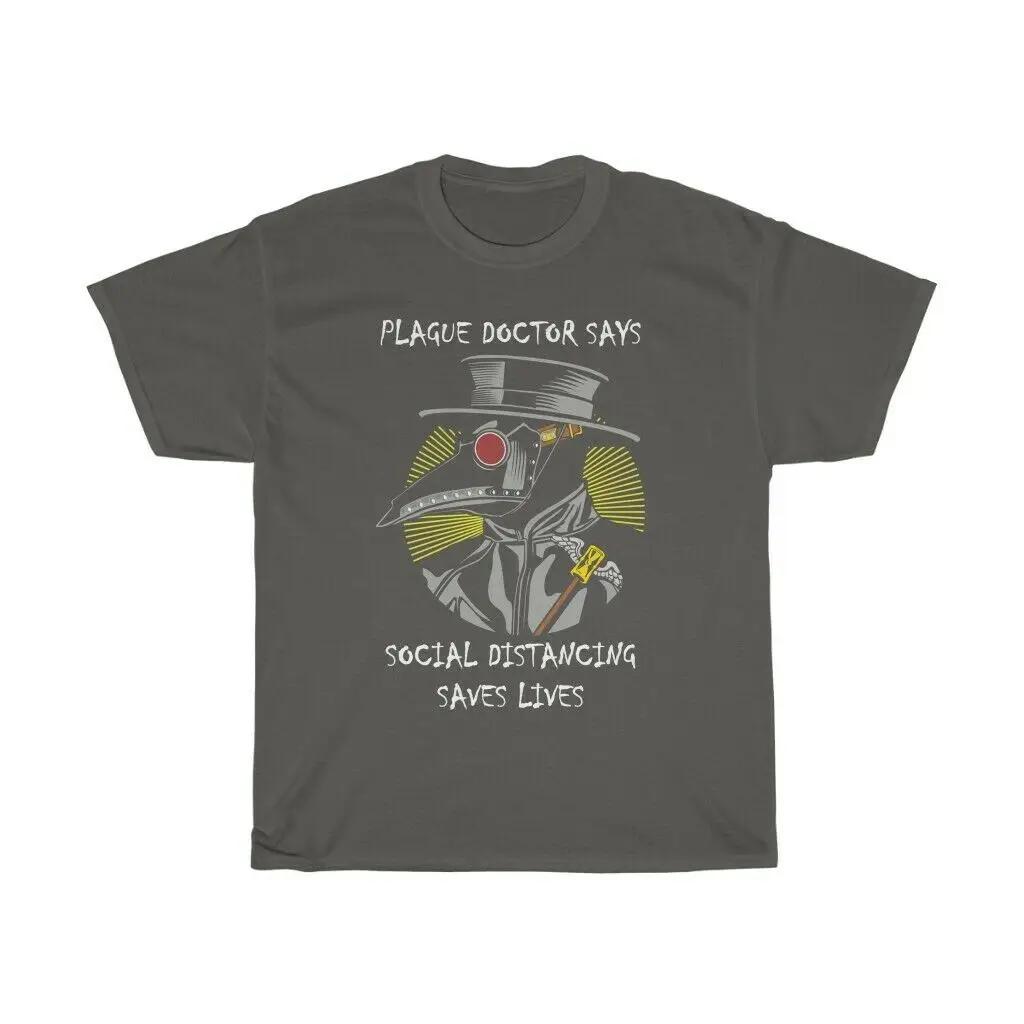 Social Distancing Saves Lives Plague Doctor TShirt Summer Cotton Short Sleeve ONeck Mens T Shirt New S3XL S