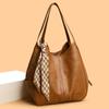 Vintage Luxury PU Leather Women Shoulder Crossbody Bags Large Capacity Tote Sac Female 3 Layers Multi-Pockets Commuter Handbags