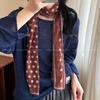 Korean-Style Brown Polka Dot Tie-Neck Scarf: Versatile Women's Ribbon Accessory for 2025