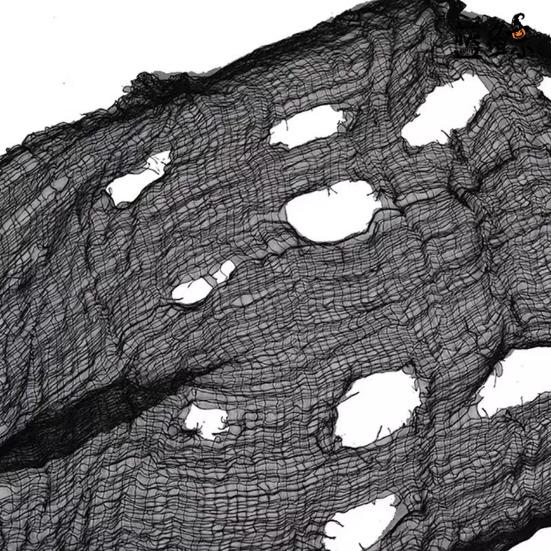 40" x 70" Halloweenská strašidelná látková dekorace Děsivá gáza s krví/černá/bílá Strašidelná látka