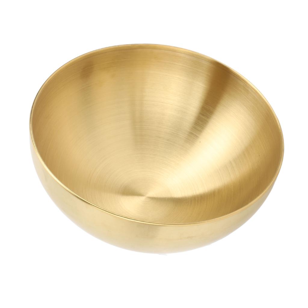 Salad Bowl Stainless Steel Mixing Bowls Double Walled Insulation Dustproof Round Bowl for Home Restaurant Camping