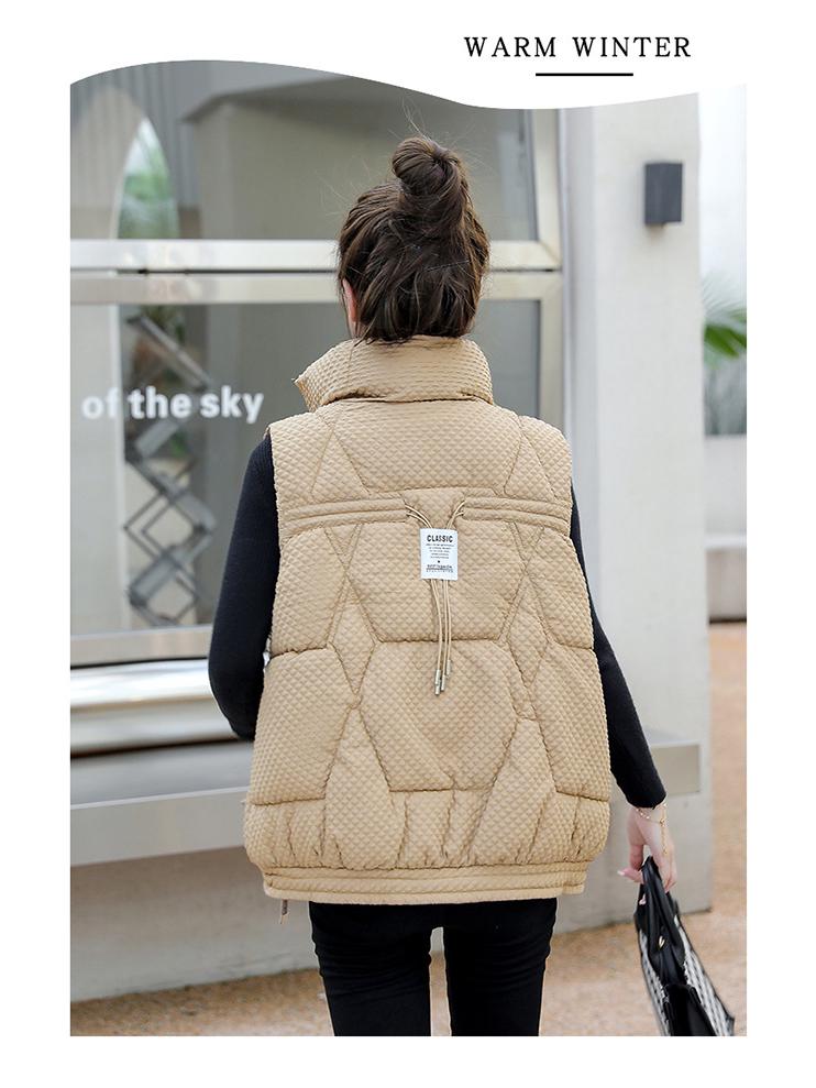 Dámská silná bavlněná vesta plus size - Hřejivá, módní a bez rukávů pro podzim/zimu