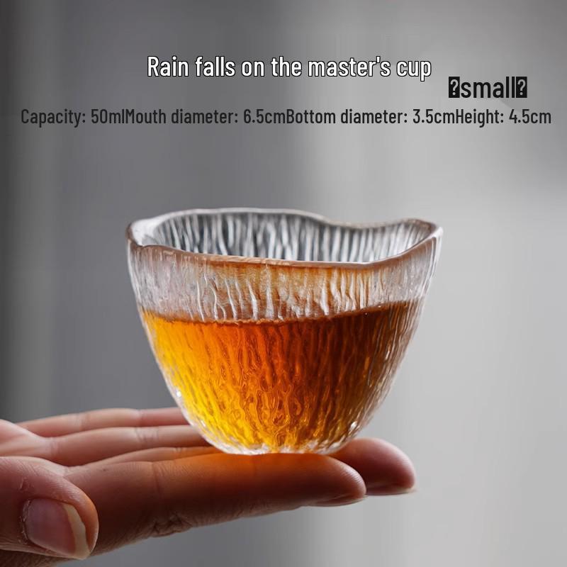 Japanese Hammered Crystal Tea Tasting Cup Set for Gongfu - Thickened Glass Tea and Wine Cups