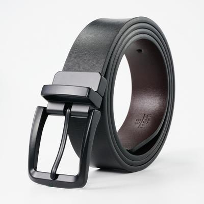 Men's Belt Rotatable Pin Buckle Cowhide Belt Business Versatile Young and Middle Aged Trousers