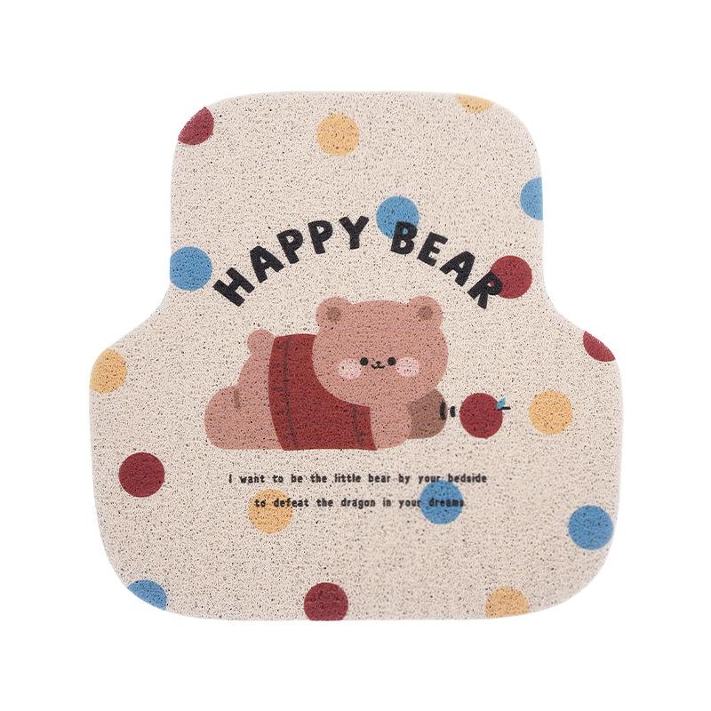 

Car floor mat creative polka dot bear silk ring non-slip and wear-resistant car floor mat new car universal floor mat
