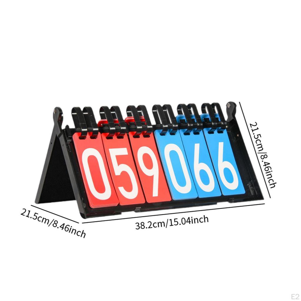 Tabletop Scoreboard Compact Portable Score Card Flipper Board for Volleyball Tennis