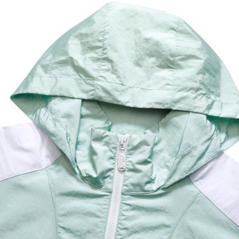 Fila Fusion Color Block Letter Print Hooded Work Jacket Women jackets Filter-Gray T11W227704F-GY