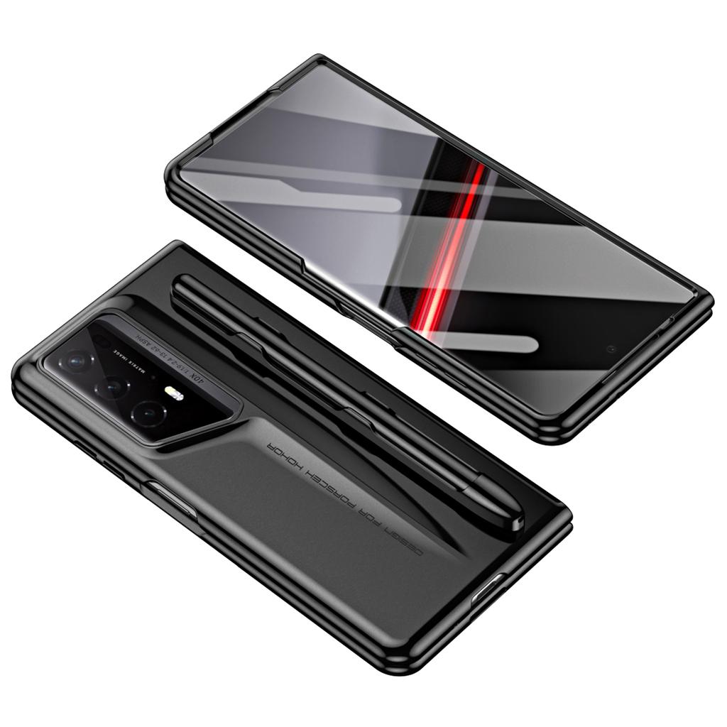 Für Honor Magic V2 RSR Porsche Design Hülle Hartes PC Handycover mit Stifthalterung Gehärtetes Glas Folie