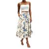 Women's Skirt Bohemian Flower Skirt Solid Color Casual Temperament With Pockets Skirt
