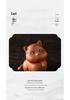 Charming Lucky Cat Purple Clay Tea Pet for Home or Office Decor