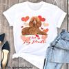 Cute Pink Poodle Animal Print White Tshirt FeUnisex Dog Mothers Lover Tshirt Mothers Day Gift Graphic T Shirts Women Clothes