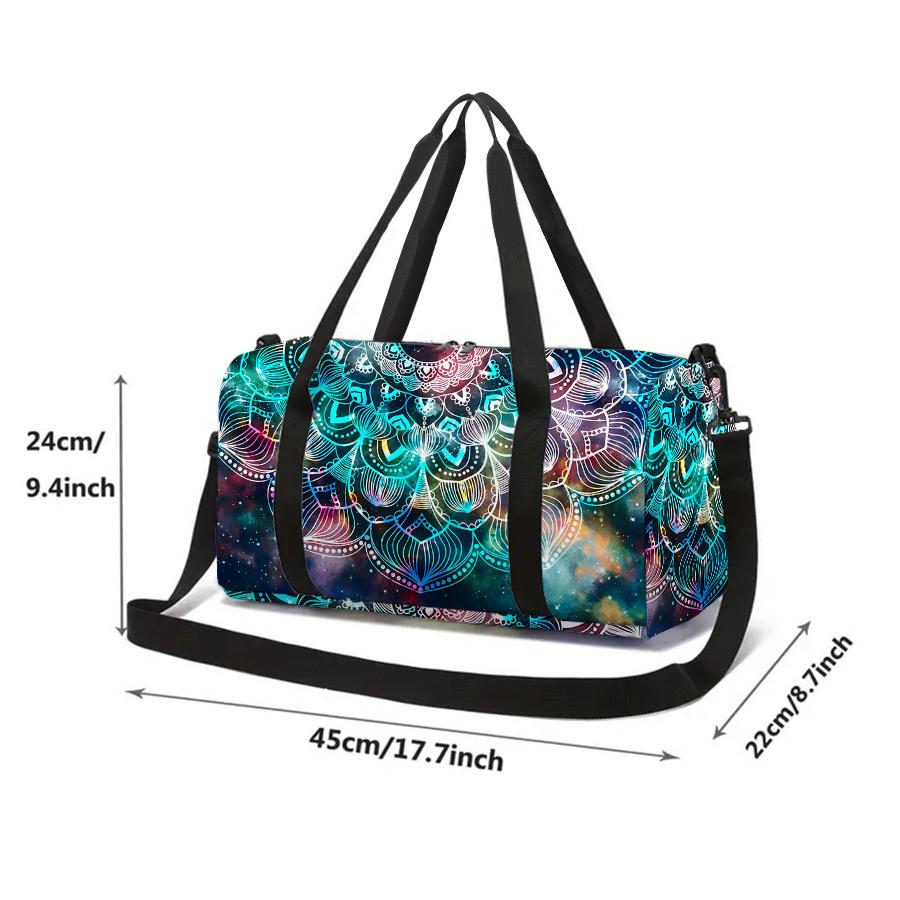 Colorful Fish Scale Large Capacity Travel Duffels Bag for Boy/Girl Children Best Gift 2D Flat Cartoon Leisure Fitness Bag