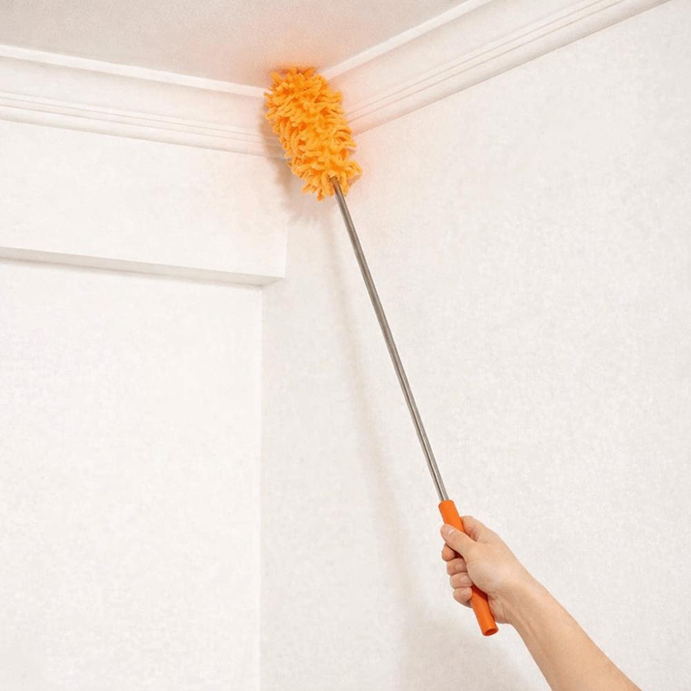 2 Pieces Replaceable Head Microfiber Duster Extendable Telescopic Dust Brush  Furniture Dusting
