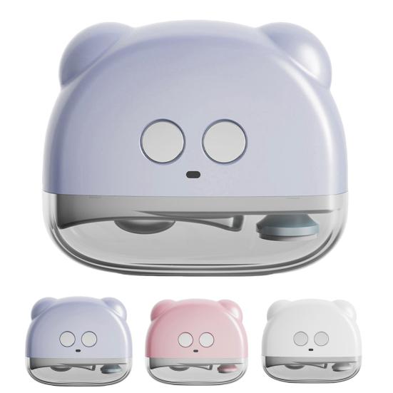 Baby Elektrisk Negleklipper med LED-lys Oppladbar 3 Hastigheter Automatisk Negletrimmer Barn Voksne Eldre Fingerneglklipper Poleringsmaskin Sliper