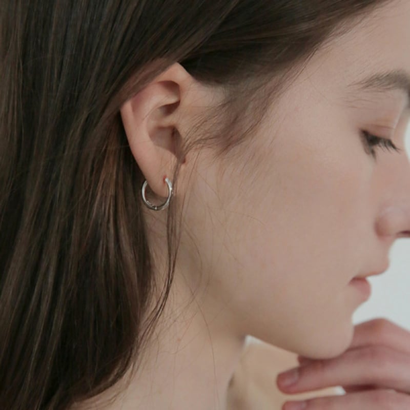 Modernlike 14k Gold-filled Silver Classic Ring One-touch Earrings