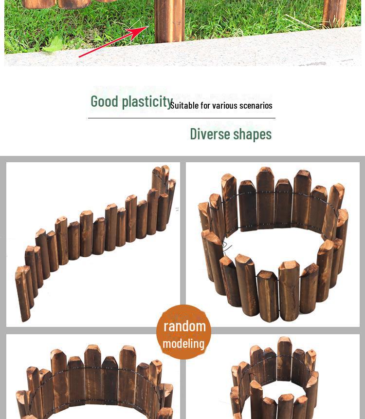 Outdoor Anticorrosive Wooden Garden Fence for Flower Beds and Decoration