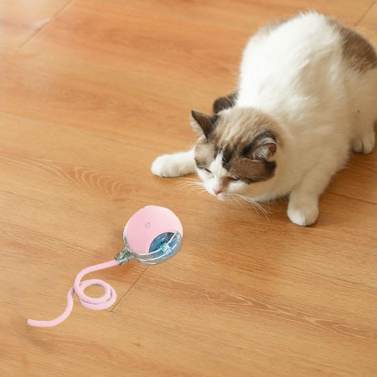 Interactive Cat Ball 3 Modes Automatic Rolling Ball with Rope Fast Charging Cat Safe Self-Entertainment Toy for Cats And Small Dogs