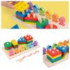 Wooden solid wood geometric studs children's puzzle child darling hands-on brain shapes paired with early childhood wooden toys