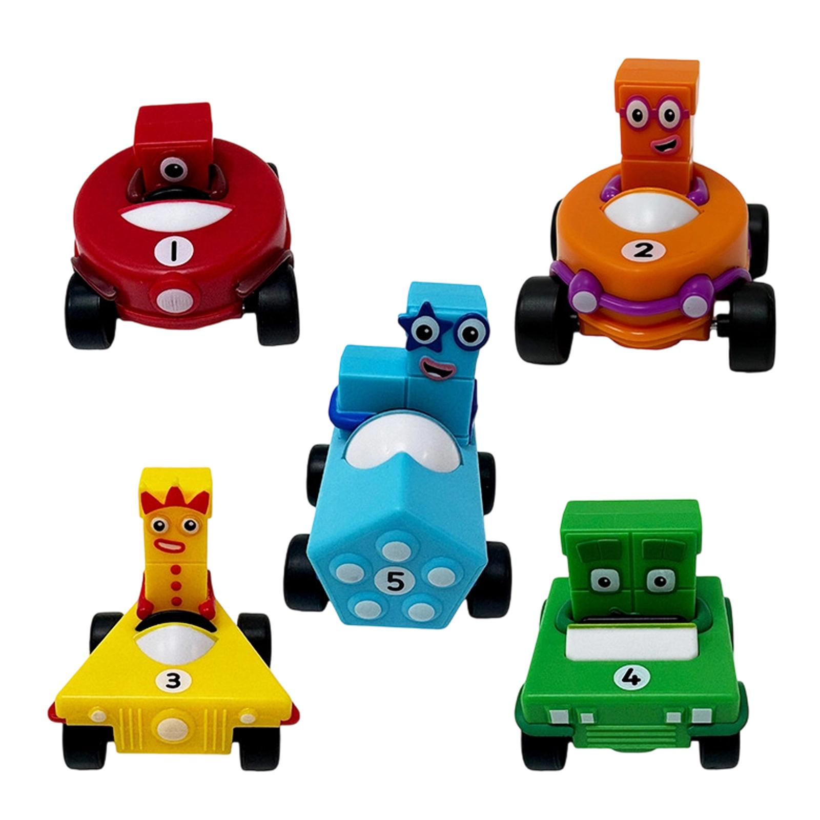 

Cartoon Character Figure Toy Set with 5 Numbered Block Figures for Collectible Display and Educational Play One Size