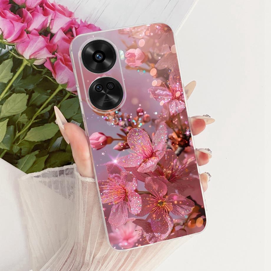 Für Huawei Nova 11i 11 Pro Nova 12 SE 11 SE Handyhülle Klar Weicher TPU Stoßfänger Abdeckung Cooles Cartoon Luxus Schmetterling Blume Funda