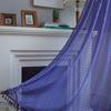 Jing Ga Crochet Blackout Curtain with Copper Coin Tassels