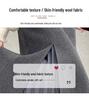 Women's Gray Wool Plaid Pleated A-Line Skirt - High Waist, Mid-Length, Slimming, with Slit for Autumn/Winter