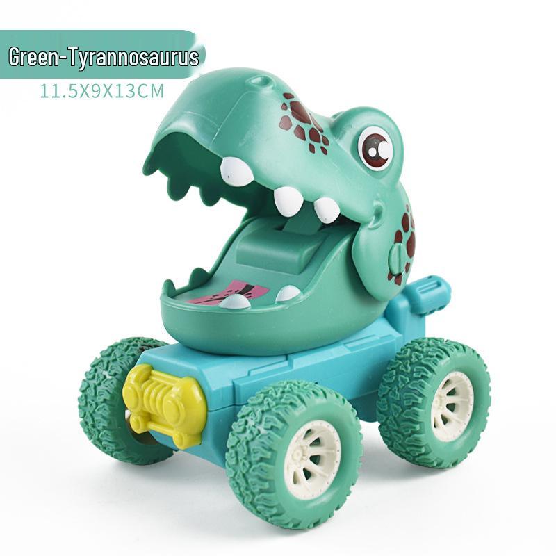 Cross-Border Cute Dinosaur Pull-Back Toy Car for Kids - Press-and-Go Inertia Vehicle