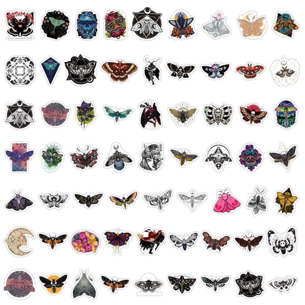 60 Ghost Moth Graffiti Stickers Decorate Suitcase Notebook Guitar Waterproof Stickers