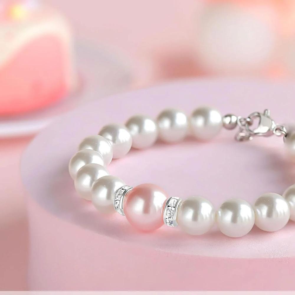 White Pearl Chain Bracelet Adjustable Lobster Buckle Easter Gift Ladies Xiaoxiangfeng Pearl Bracelet