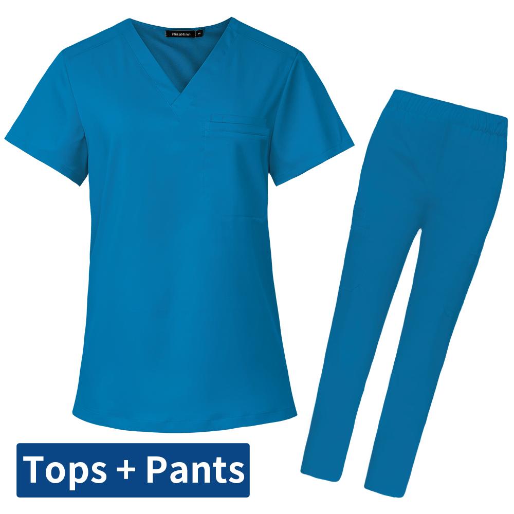 Scrubs Set for Women Soft Stretch Uniforms Unisex Hospital Workwear Dental Clinic Nurse Uniforms Nurses Accessories for Hospital