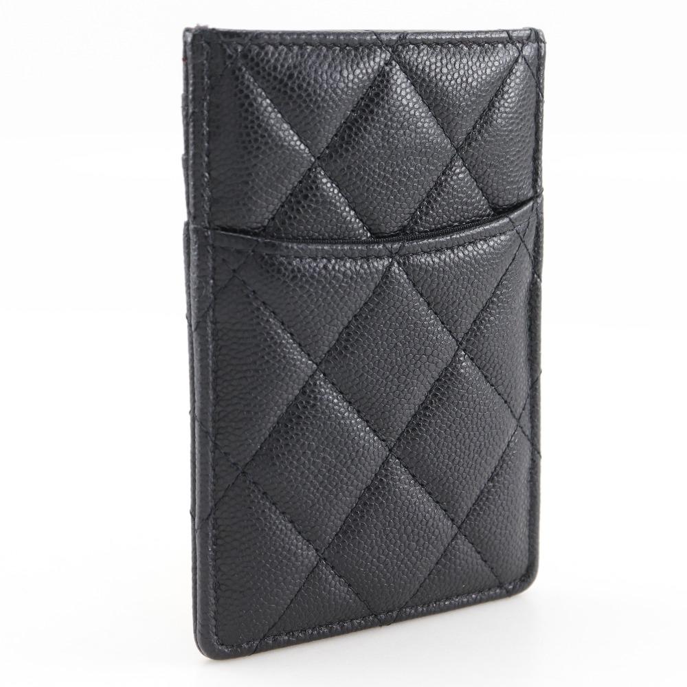 CHANEL Matelasse Card Case AP3595 Gold Hardware COCO Mark black/Cabin skin Women Used