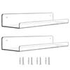 2pcs Transparent Acrylic Storage Rack Wall Mounted Shelves Record Display Shelf Living Room Floating Shelf for Bathroom