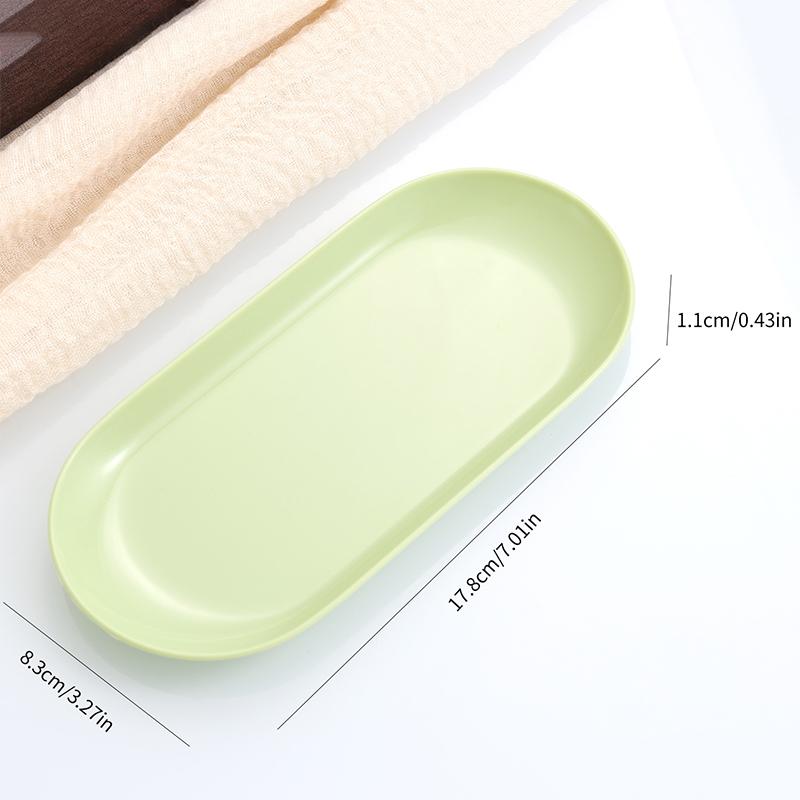 Plastic Cosmetic Storage Tray Nail Art Equipment Plate Nail Art Tray Oval Manicure Tweezers Storage Tray Fake Nail Tray Tool