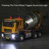 1:50 Mixer Truck Excavator Toy Model Car Diecast Metal Sound Light Engineering Vehicle Miniature Models Collection Gift Boys