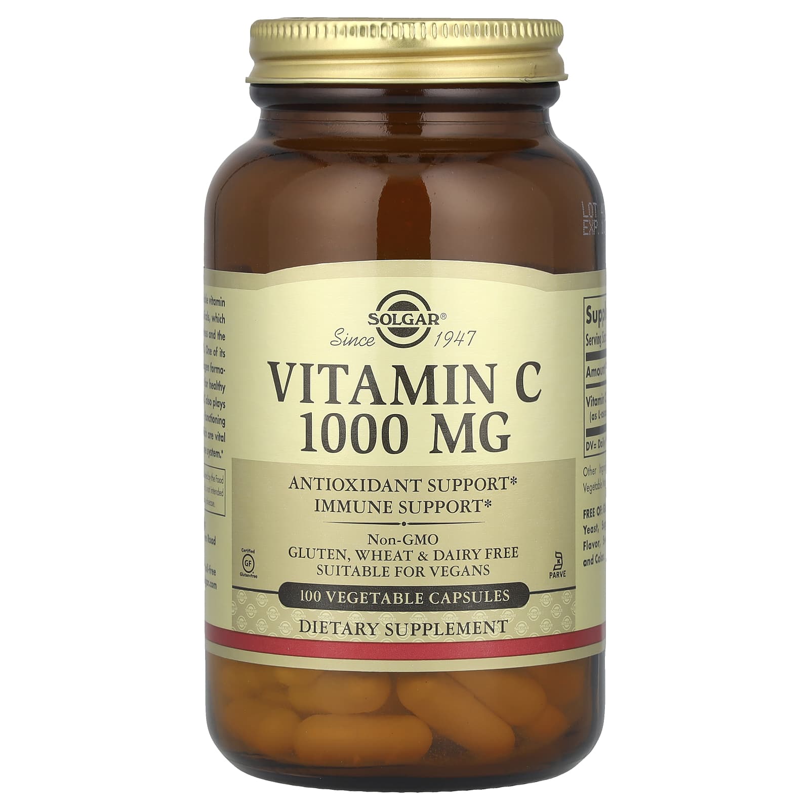 

Solgar, Vitamin C, 1,000 mg, 100 Veggie Capsules