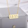 Lucky Rectangle Angel Number 11:11 Necklaces For Women Stainless Steel 1111 Choker Necklace Birthday  Jewelry Wish Gift