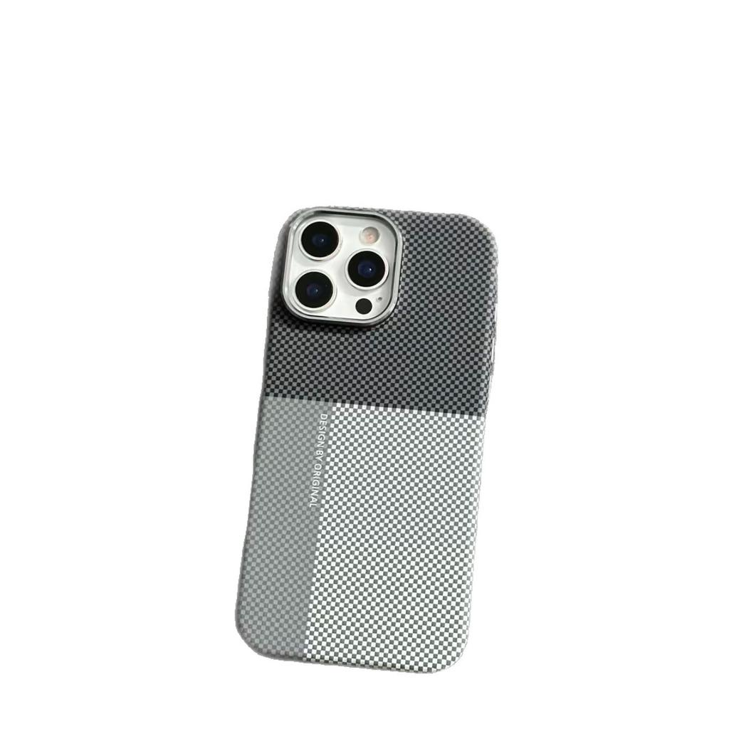Applicable To IPhone17PROMAX Kevlar Color Block Magnetic Phone Case Apple 16 Skin Feeling Protective Case 14