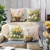 1 Set Of 4 New Pillow Covers Set Easter Pattern Modern Style Warm And Cozy Beautiful And Practical