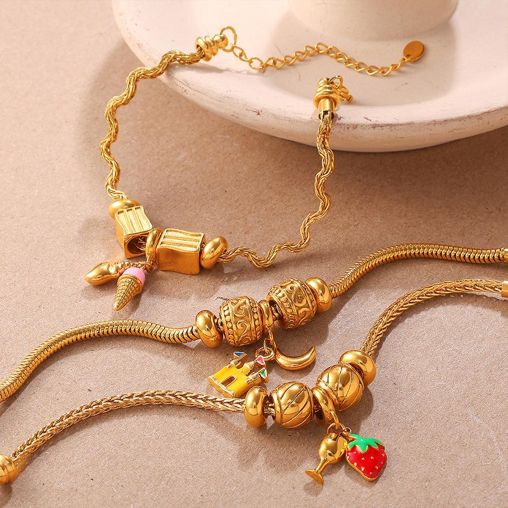 Fashion DIY Diverse Pendant Bracelet Non-fading Gold-plated Light Luxury Bracelet Jewelry