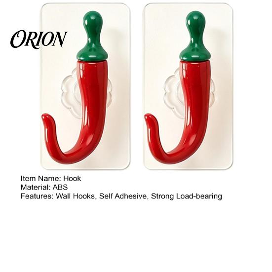 Bathroom Towel Holder 2PCS Chili Adhesive Hooks, Cute Decorative Punch-Free Wall Hangers, Heavy Plastic Hooks for Decor Duty Seamless Storage Kitchen