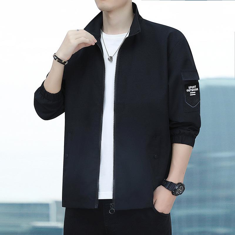 

Куртка мужская весна и осень новая куртка простая повседневная трендовая универсальная большой размер молодежный топ 5XL чёрный