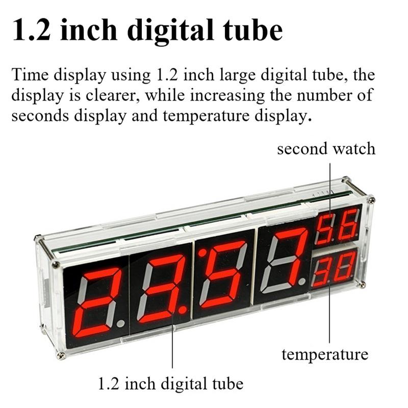 DIY Welding Network Clock 8-digit Digital Tube Temperature Alarm Clock Automatic Dimming Fun