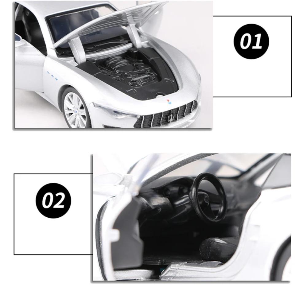 Maserati Alfieri Concept Car 1/32, Modello di Auto Sportiva in Lega, Pressofuso, Metallo, Veicoli, Giocattoli, Suono, Luce, Simulazione, Regalo per Bambini
