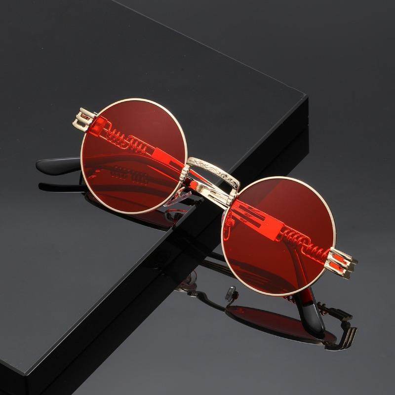 Fashion Round Sunglasses Women Retro Trend Punk Metal Sun Glasses High Quality Classic Men Luxury Brand Eyewear Uv400 Goggles