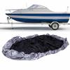 Double PU Boat Motor Cover Silver Heavy Duty Water Proof Boat Cover for 16 to 18FT V Hull Fishing Water Skiing Boats