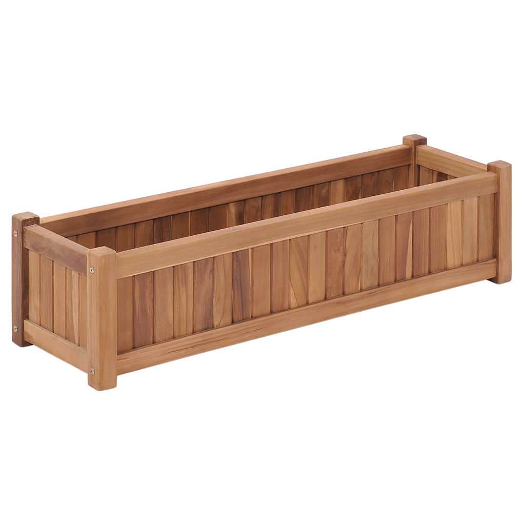Vidaxl Podwyższona Donica 100X30X25 Cm, Lite Drewno Tekowe