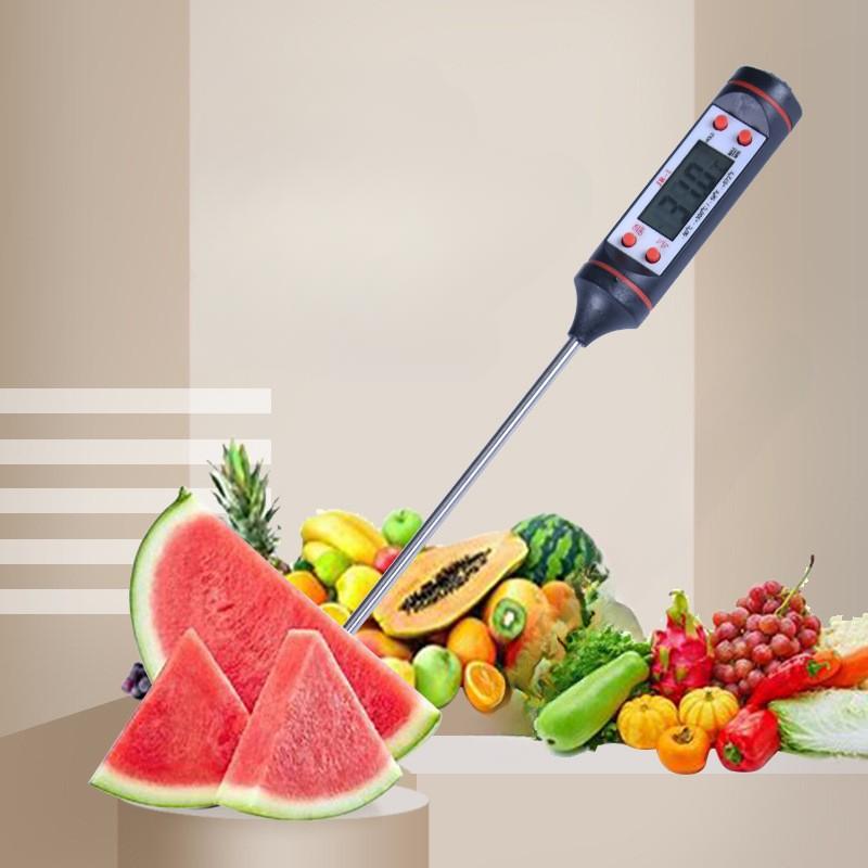 Elektronický teploměr na potraviny LCD displej Kuchyňský teploměr Digitální nástroj pro měření teploty pro maso / Vaření / BBQ / Mléko Černobílý